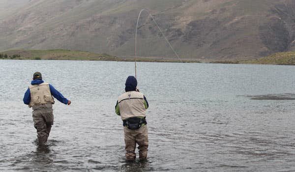 pesca com mosca na patagônia, modo vadear