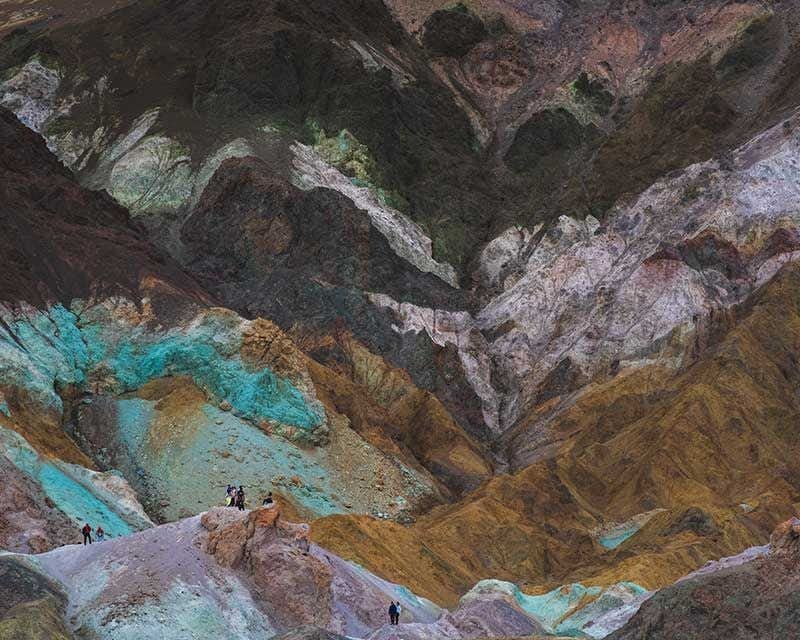 paleta de cores nas montanhas do vale da morte, Califórnia