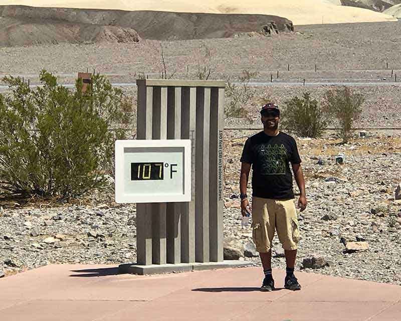 termômetro furnace creek valley of death visitor center