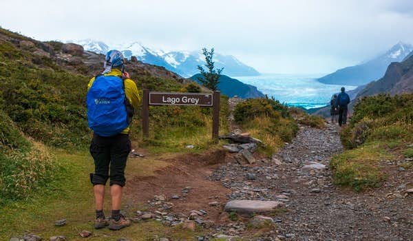 Route zum Aussichtspunkt Lago Grey Torres del Paine National Park Chile Winter