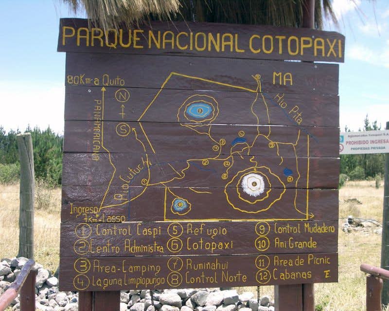 Informationsplakat Cotopaxi Nationalpark Ecuador