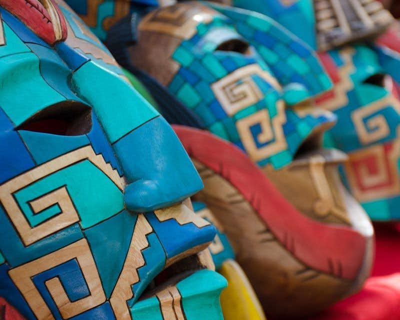 aztekische masken in chichen itza