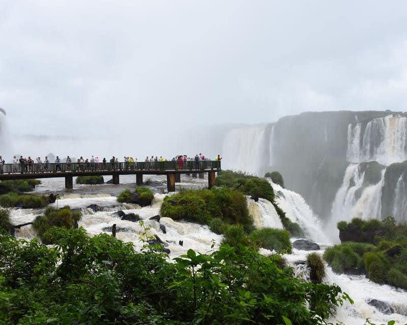 walkway in iguazu falls in brazil howlanders