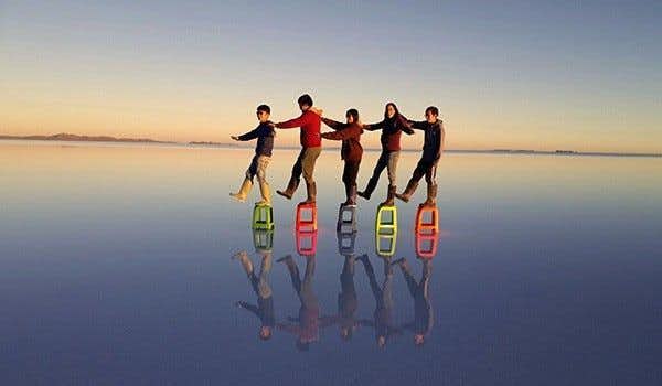 mirror effect uyuni salt flats sunrise tour