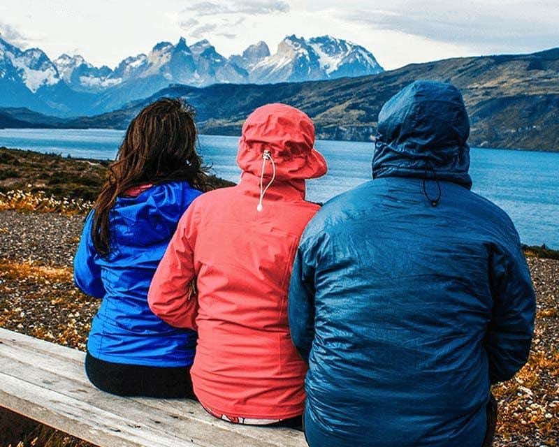 travelers seeing the sights at torres del paine