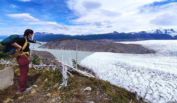 top view of the Grey Glacier