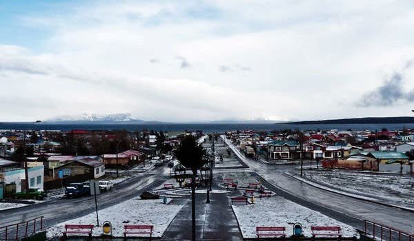 Puerto Natales city in winter