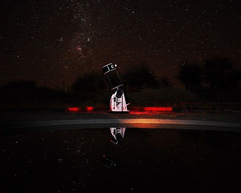 professional telescope of the astronomical tour