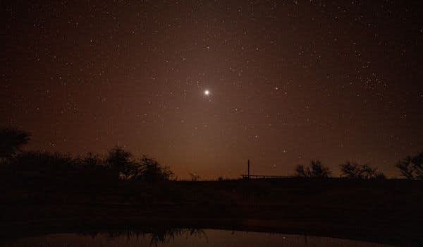 panoramic view of the starry sky with Venus