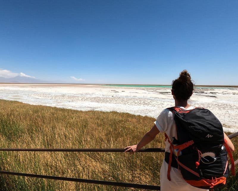 howlanders girl observing the lagoon from the lookout point