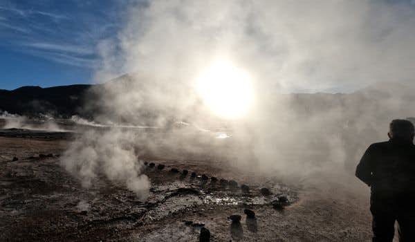 lord in the fumeroles of the geyser del tatio