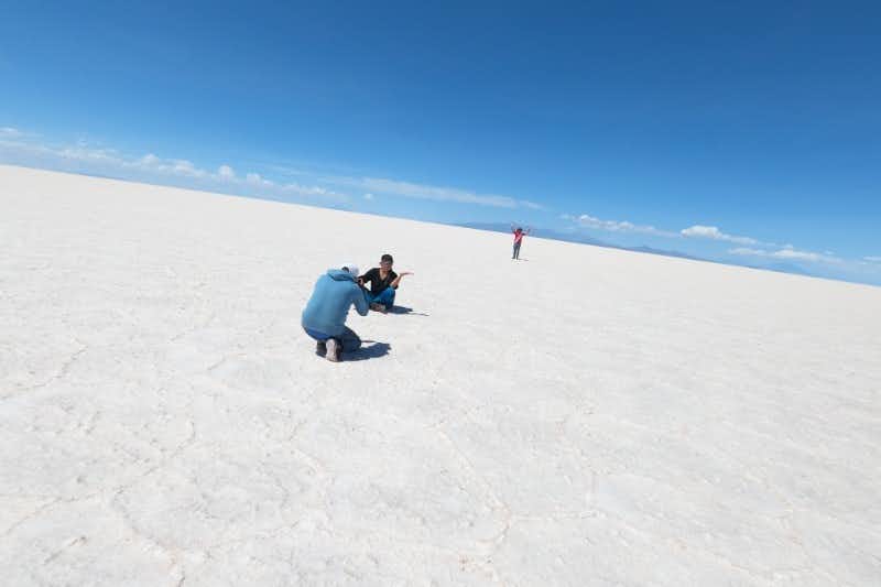 funny photo in the Uyuni Salt Flats