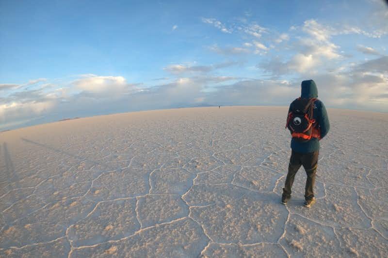 Howlanders boy in the Uyuni Salt Flats