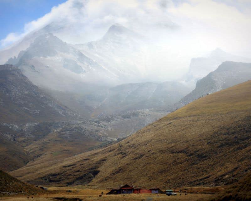 basecamp on the valley of the chimborazo