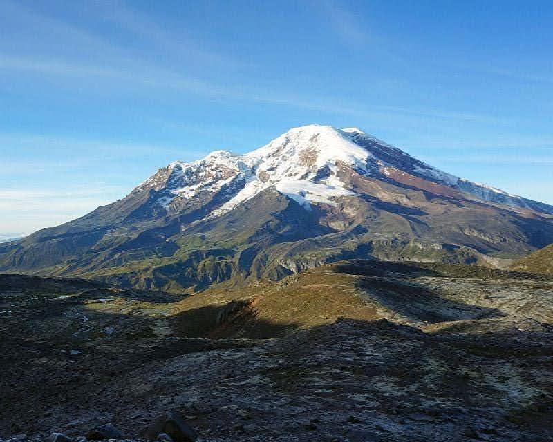 panoramic view of the chimborazo volcano ecuador