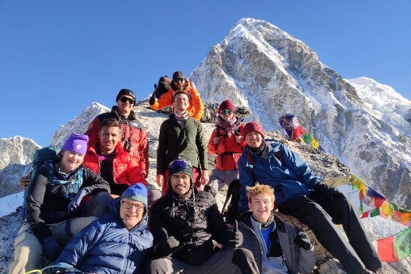 group on top of Kala Patthar