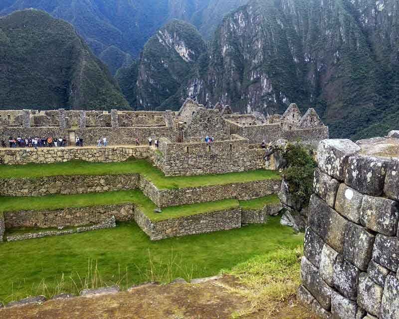 terraces area in the inca city of machu picchu