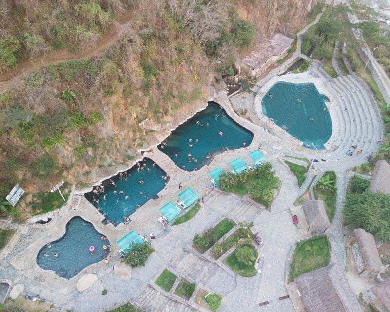 aerial view of the hot springs of cocalmayo