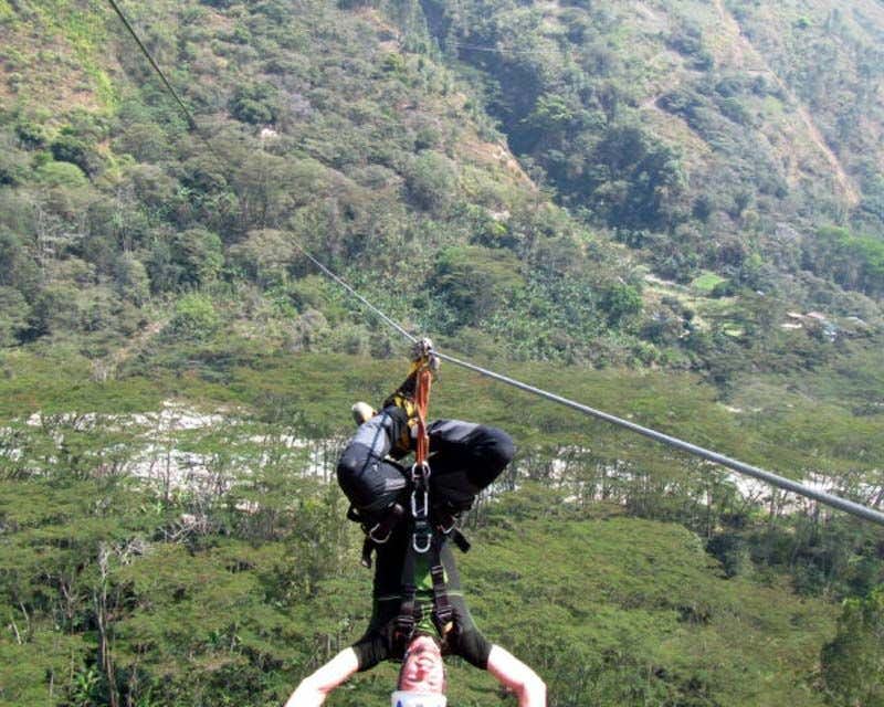 backwards guay on the zip line