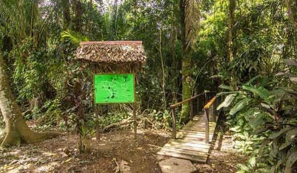 sign at the peruvian jungle