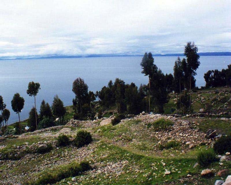 Titicaca lake landscape from taquile