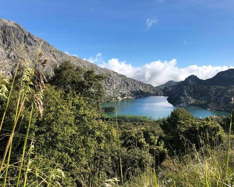 views of mallorca's reservoir from the route