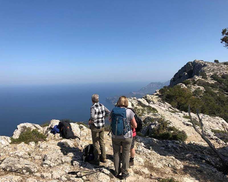 three hikers in the gr221 mallorca