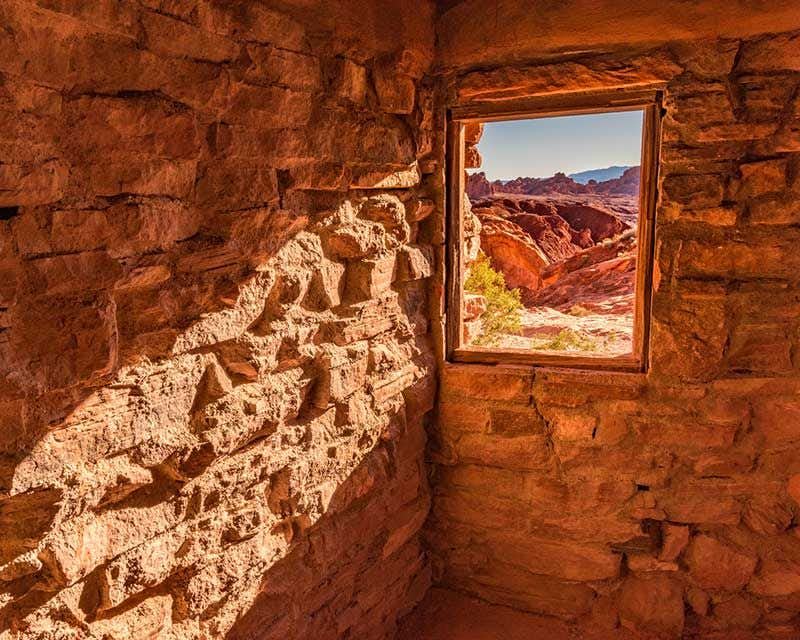valley of fire visitor center window landscape