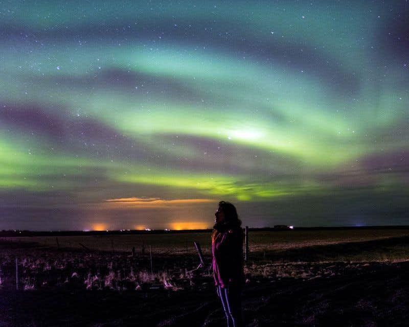 aurore boréale islande lors de l'excursion cote sud islande