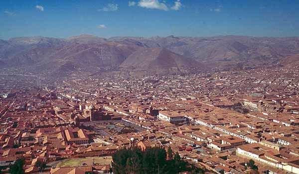 vue aérienne de la ville de cuzco au pérou