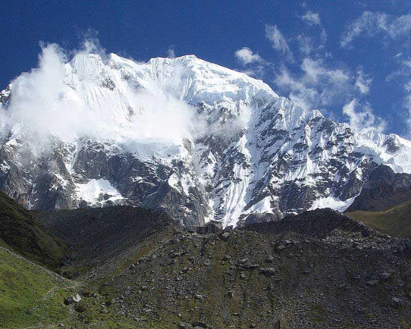 Montagne enneigée sur le trek du Salkantay