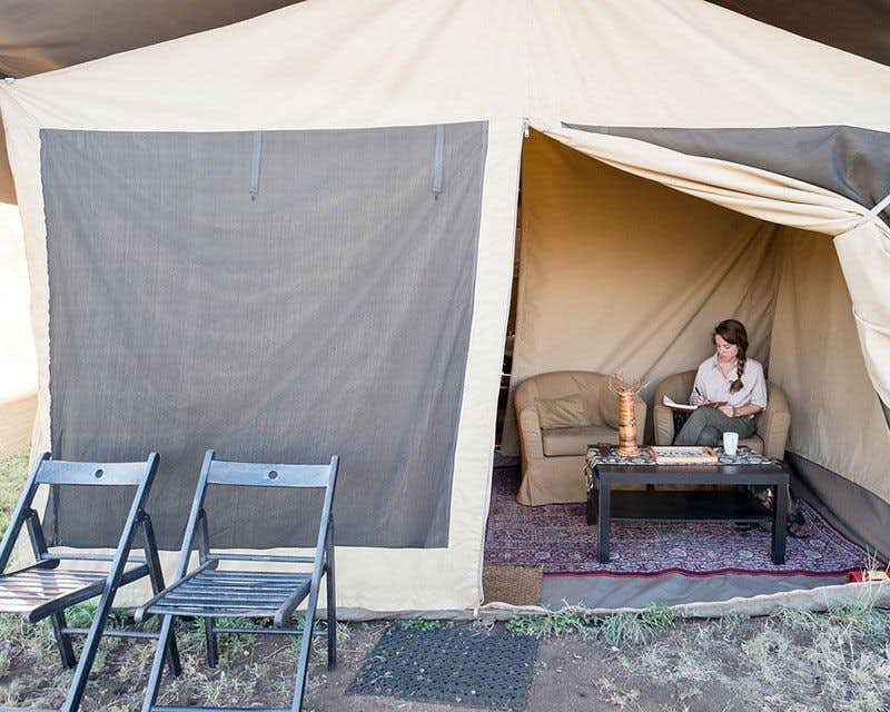 Camp sous tente du gnou