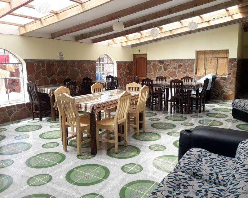 Sala da pranzo dell'alloggio a Laguna Colorada
