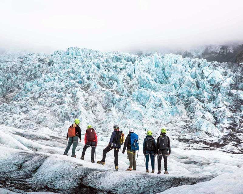 gruppo sul ghiacciaio Skaftafell