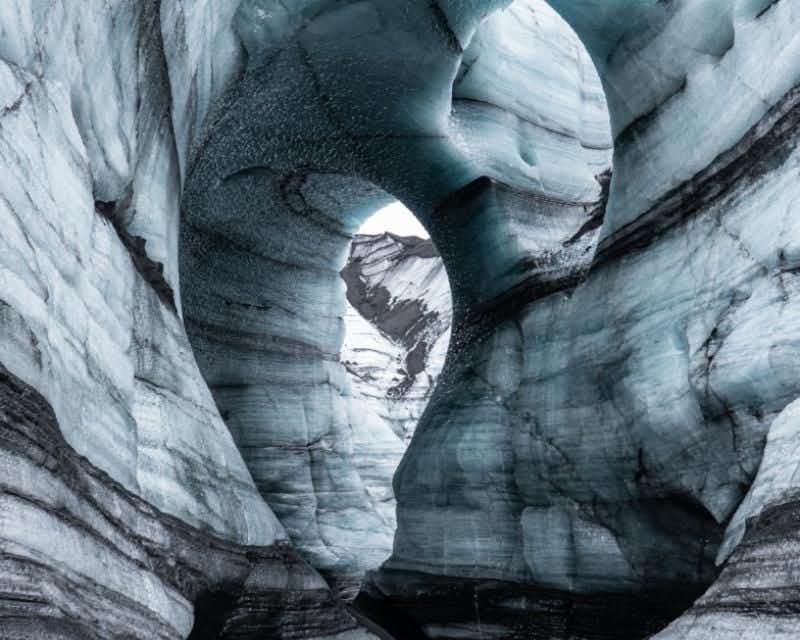 Grotta di ghiaccio di Katla dall'interno