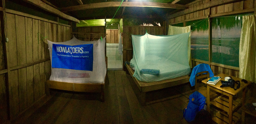 room with mosquito repellent net