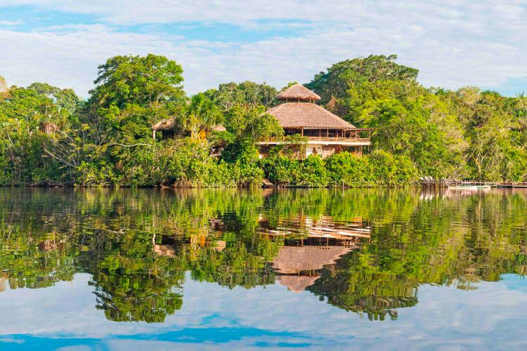 Views of Avatar Amazon lodge from the river