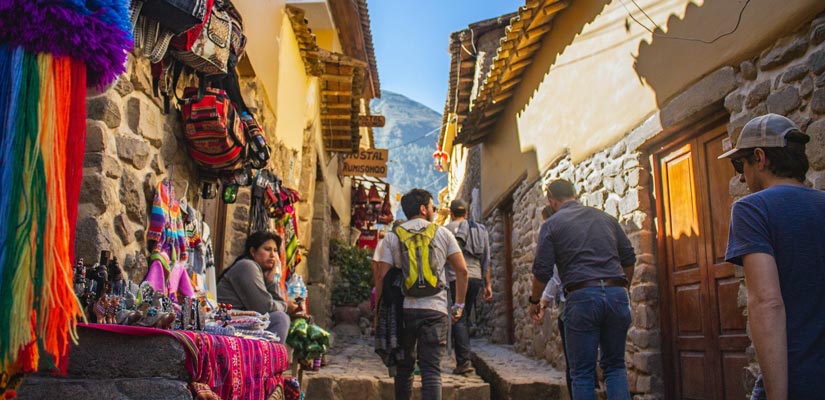 tourists walking in cusco