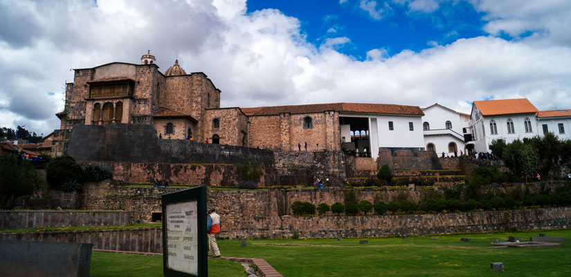 tourist visiting the convent of santo domingo in cusco