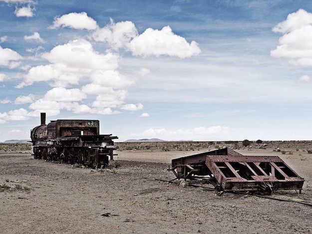 Abandoned trains in the Train Cemetery in Uyuni