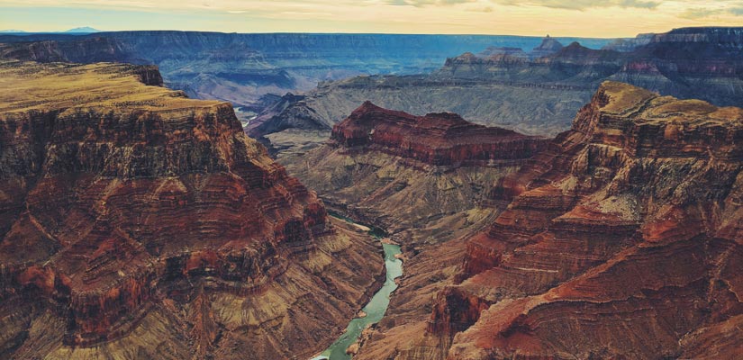 colorado river from a viewpoint in grand canyon