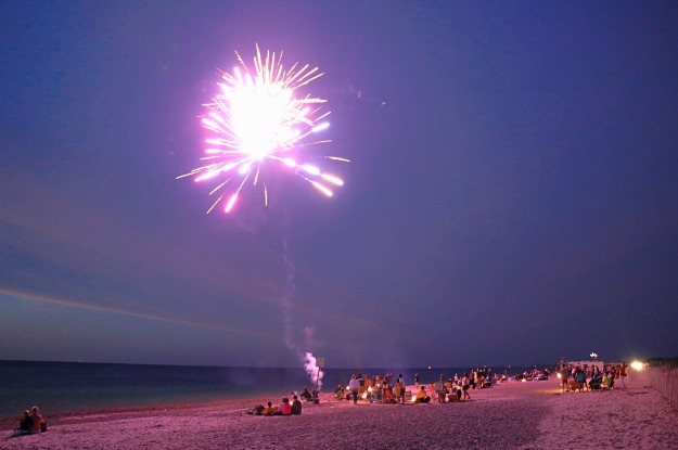 fireworks at the beach