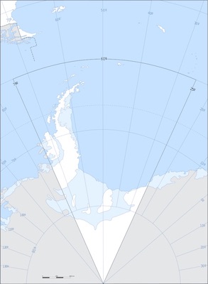 Mapa de la Antártida Argentina