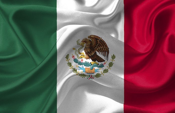 Detalle de la bandera de México