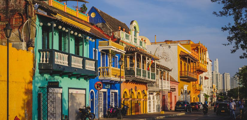 Casas de colores en Cartagena de Indias