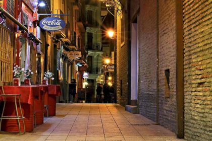 Street of bars in Spain