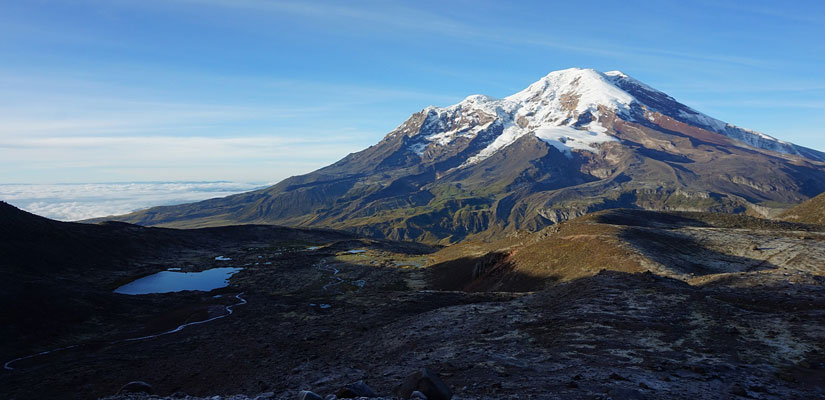 Chimborazo Volcano with snow on its summit
