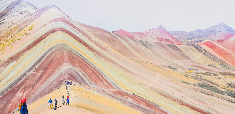 mountain vinicunca rainbow in guide to cusco