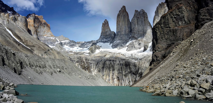 lago las Torres del Paine de fondo