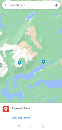 select map torres del paine on mymaps